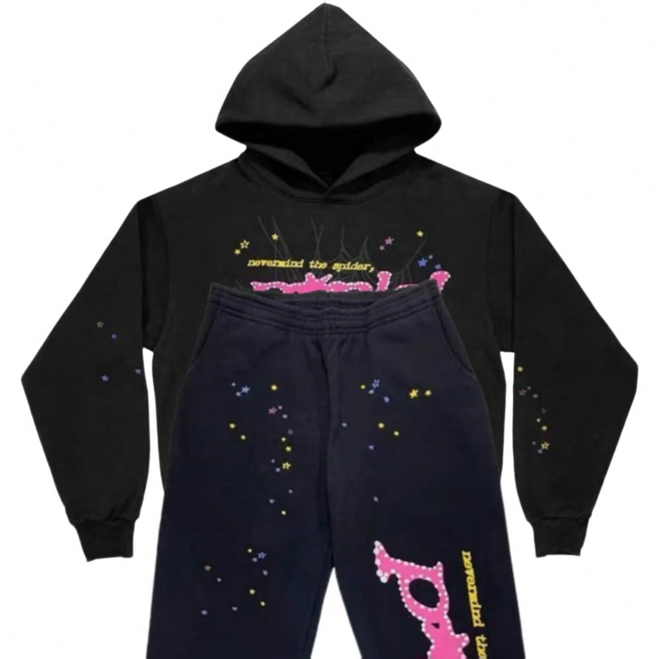 Fear Of God Essential - Hip-Hop-Spinnen-Hoodie-Set Y2K Reißverschluss-Pullover für Männer, passende